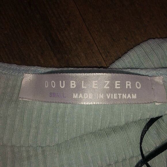 💕5️⃣for25 Double zero very Light blue/green thin halter top body suit Sz small - Picture 2 of 2